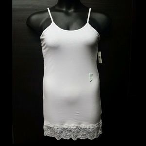 New Downeast Basic large long lace camisole tank